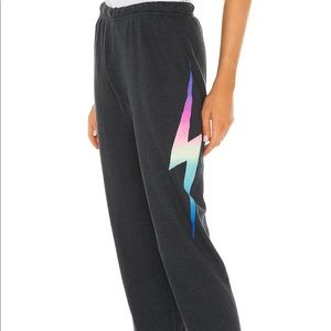 AVIATOR NATION Bolt Sweatpants in Rainbow Pink